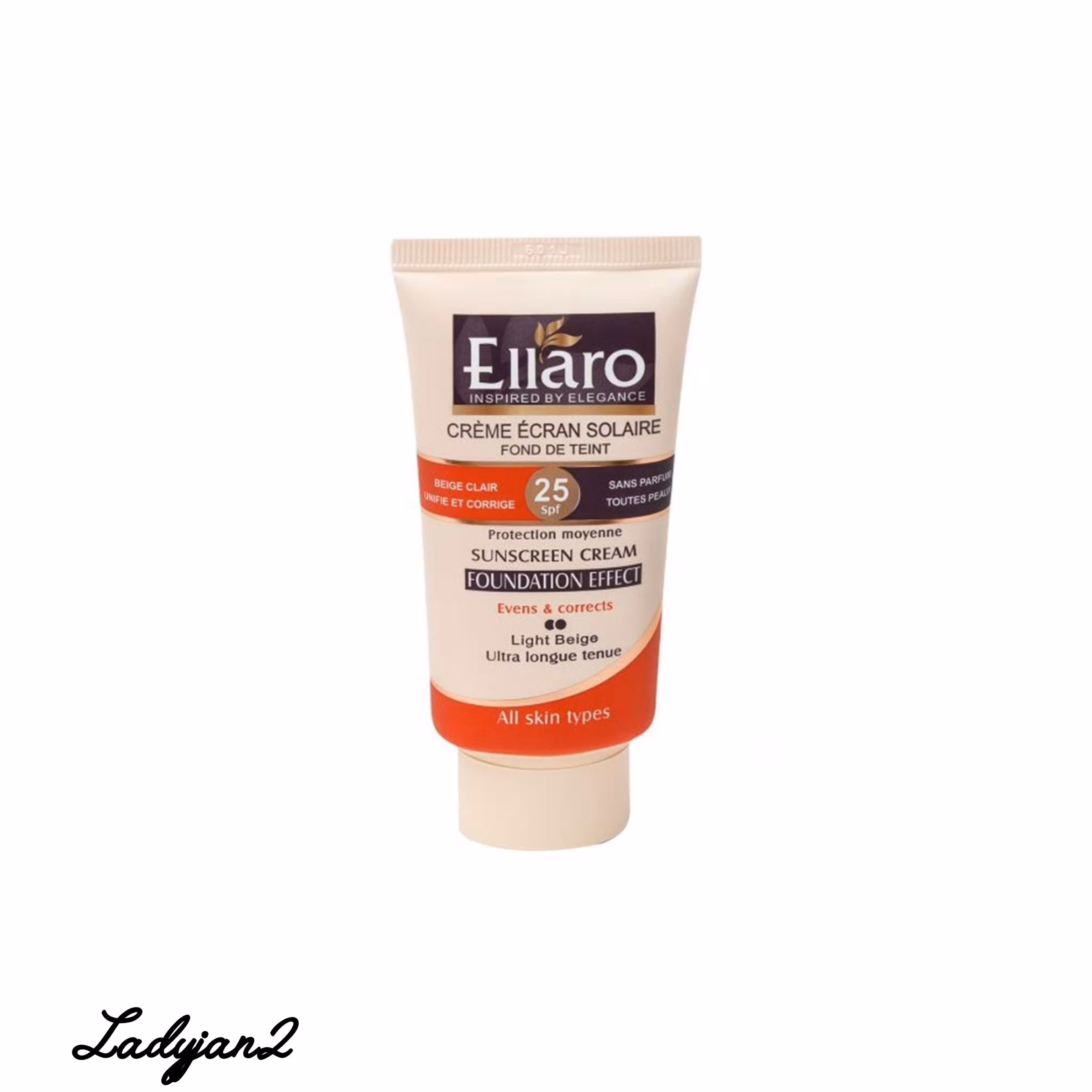 ضد آفتاب با پوشش کرم پودری بژ روشن انواع پوست  SPF25 الارو