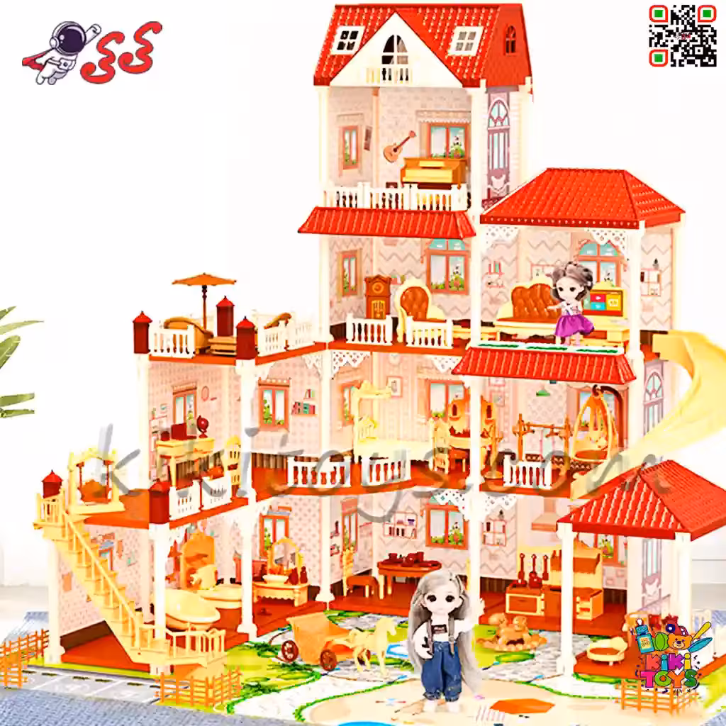 قصر و خانه باربی اسباب بازی چهار طبقه دخترانه 6033 DIY DREAM VILLA