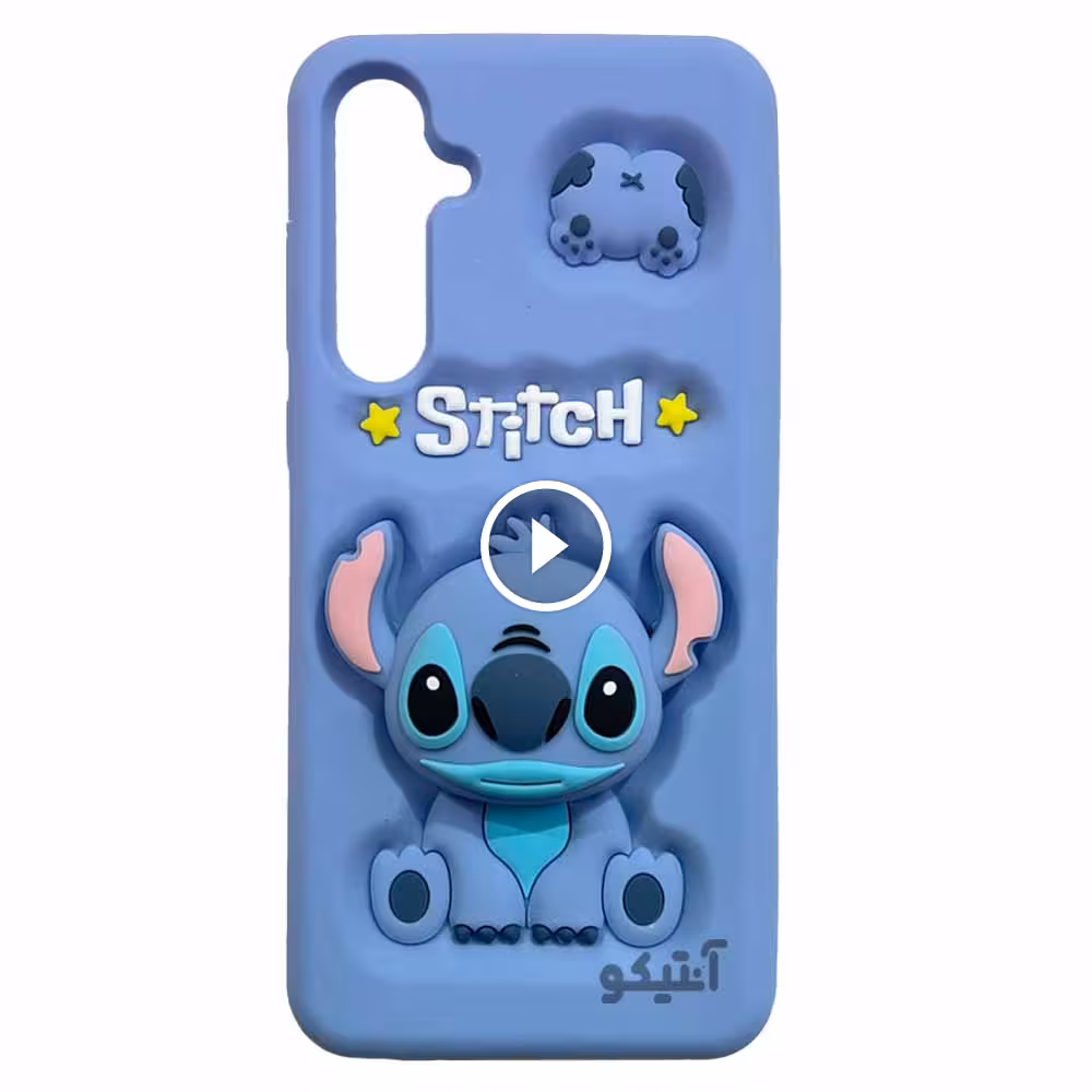 قاب سیلیکونی دخترانه طرح Stitch همراه با پاپ سوکت مناسب برای Samsung A15