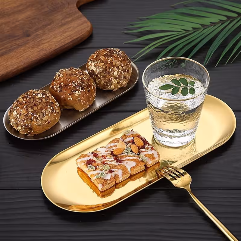 رولت خوری استیل طلایی 12*30 سانتی متر