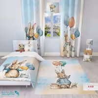 روتختی اتاق کودک طرح تولد خرگوشی سایز یکنفره کد A3129