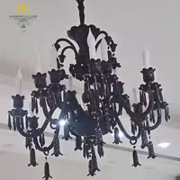 لوستر باکارات مشکی بلوری فرم مخروطی لوکس
