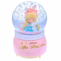 گوی فانتزی بزرگ موزیکال صورتی طرح دختر مو طلایی