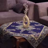 رومیزی طرح شروین، یک در یک متر، رنگ سرمه‌ای