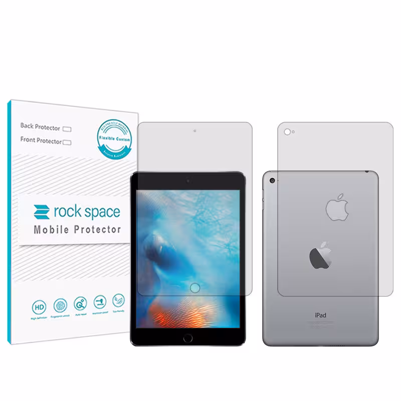 محافظ صفحه نمایش شفاف راک اسپیس مدل Hygel مناسب برای تبلت اپل iPad mini 4 (2015) به همراه محافظ پشت تبلت