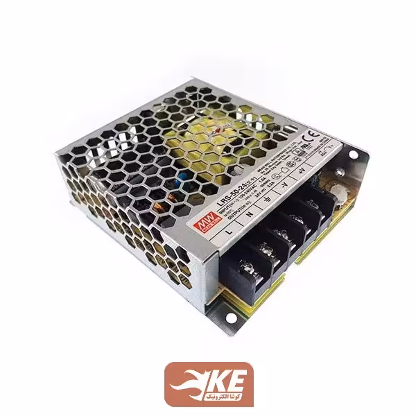 منبع تغذیه کف خواب 24 ولت 2.2 آمپر MeanWell مدل LRS-50-24