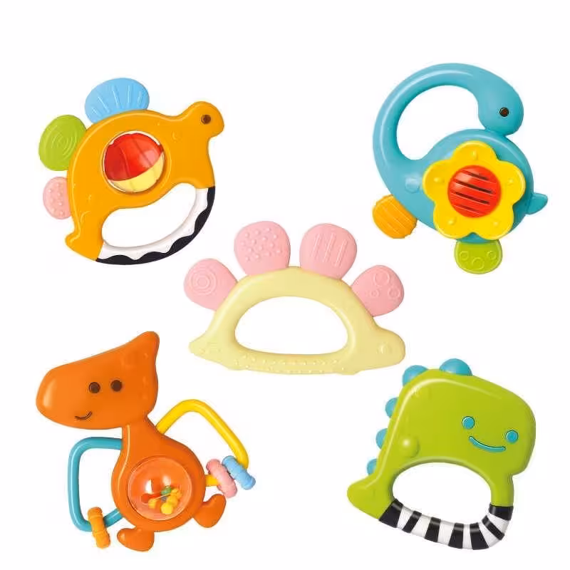 اسباب بازی ست جغجغه و دندانگیر دایناسور هالی تویز Huile Toys