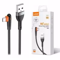 کابل میکرو یو اس بی الدینیو LDNIO LS561 Micro USB 90 Angle Elbow Data طول 1 متر و شدت جریان 2.4 آمپر