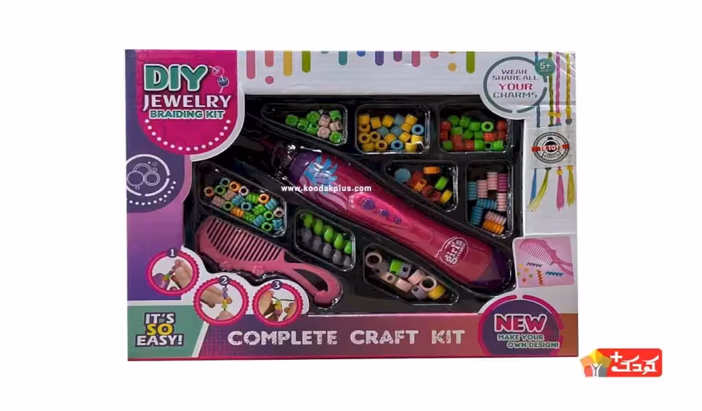 دستگاه بافت مو اسباب بازی همراه با مهره و شانه مدل 81-XW155