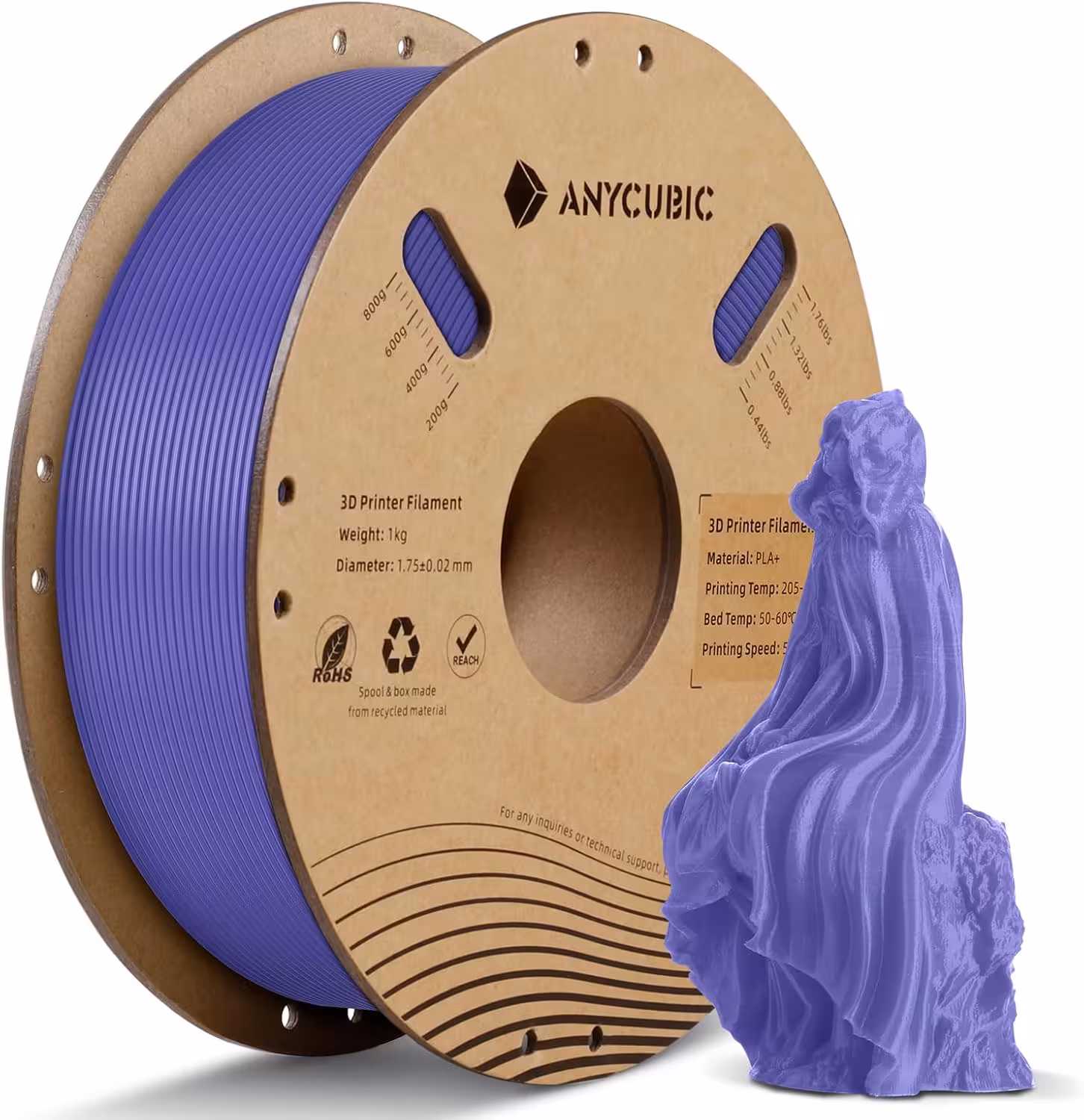 فیلامنت  PLA برند انی کیوبیک (Anycubic) رنگ بنفش