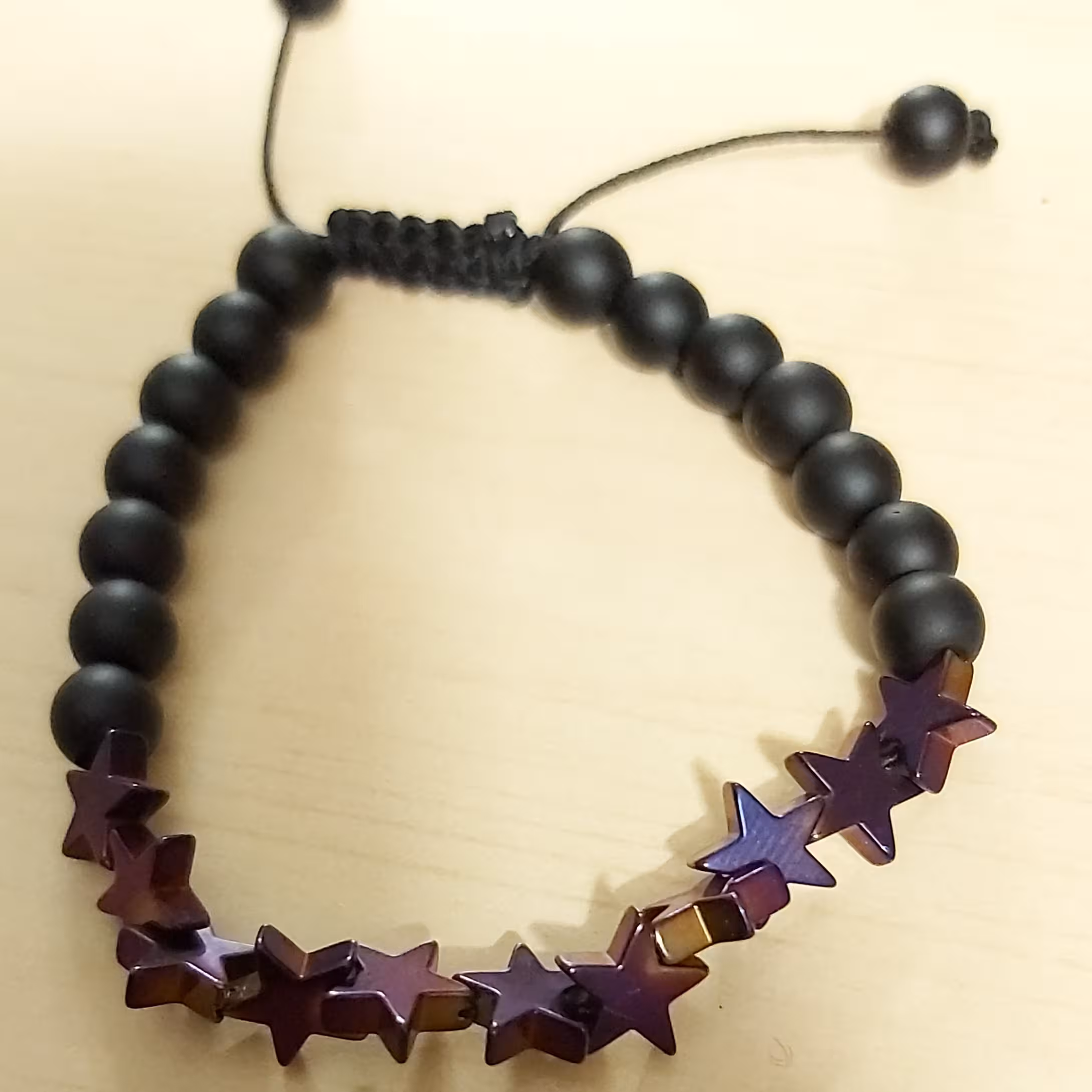 دستبند اونیکس و حدید ستاره ای