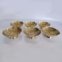 ست پیاله آجیل خوری برنجی هندی مناسب هفت سین ارتفاع 4 قطر 11 سانتی متر کد 110354