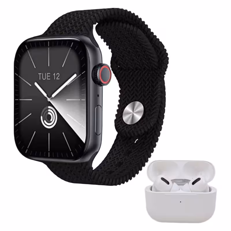 ساعت هوشمند مدل WS-83 MAX دارای قابلیت های کنترل موسیقی ، شمارنده ضربان قلب ، گام شمار ، قابلیت مکالمه از طریق بلوتوث ، به همراه ایرپاد ، بند سیلیکونی و فلزی | کالا مکس