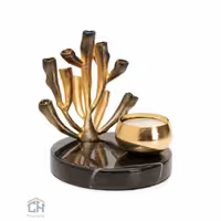 شمعدان برنجی طلایی کوچک طرح مرجان مدل 3030042