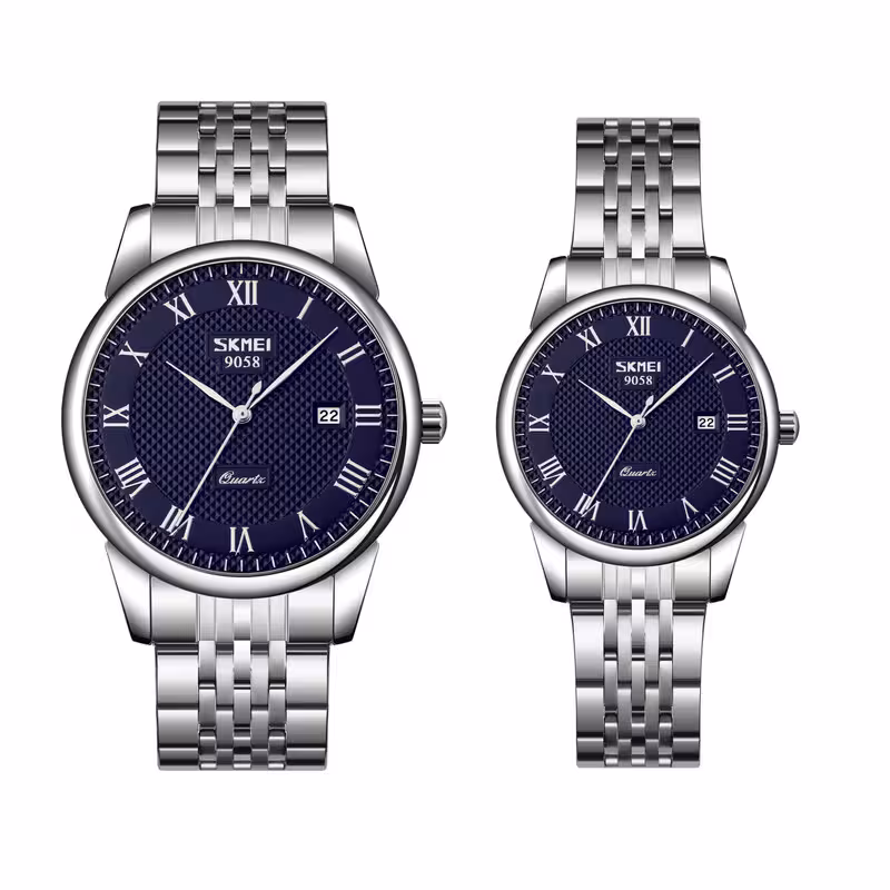 ست ساعت مچی عقربه ای زنانه و مردانه اسکمی مدل 9058MANWO