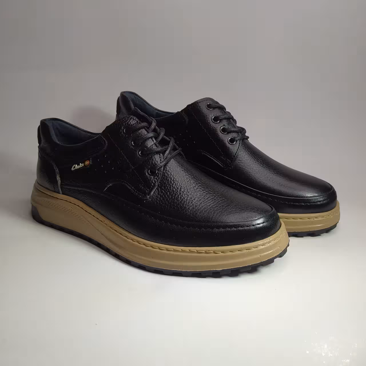 کفش مردانه طبی تمام چرم کد 2832 بند دار