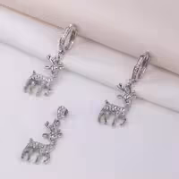 نیم ست نقره مدل و طرح گوزن شاخدار قالب طلا کد 1647