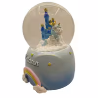 گوی موزیکال مدل پمپی طرح یونیکورن و قصر روی ابر