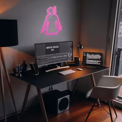 چراغ دیواری نئون دیزاین طرح Pubg-GL_PN