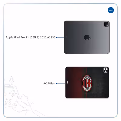 برچسب پوششی ماهوت مدل AC-Milan مناسب برای تبلت اپل iPad Pro 11 (GEN 2) 2020 A2230