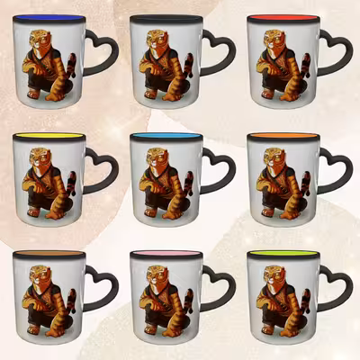 ماگ حرارتی مدل دسته قلبی طرح پاندا کونگ فو کار کد 90