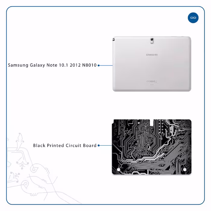 برچسب پوششی ماهوت مدل Black Printed Circuit Board مناسب برای تبلت سامسونگ Galaxy Note 10.1 2012 N8010