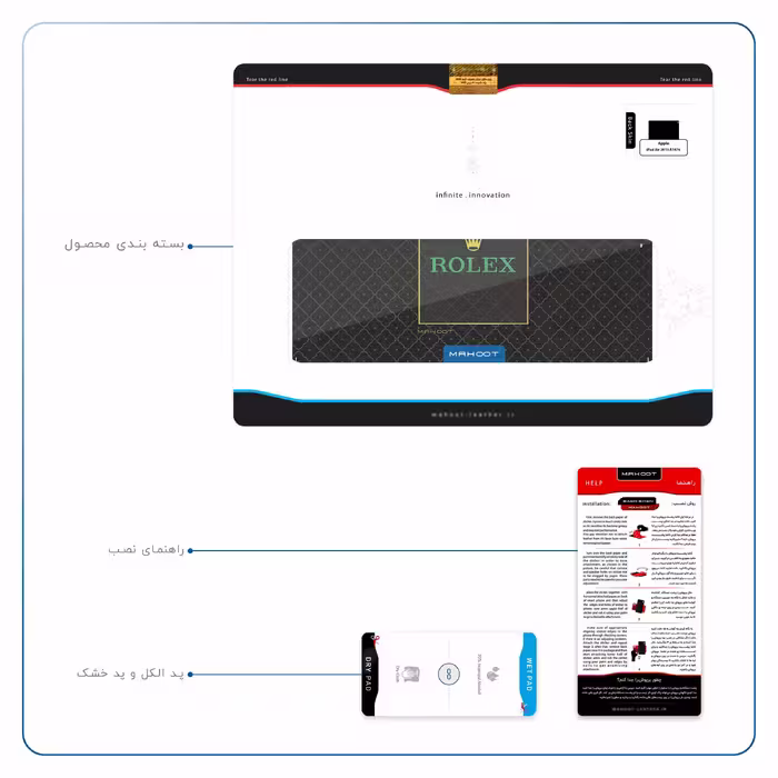 برچسب پوششی ماهوت مدل Rolex-Logo مناسب برای تبلت اپل iPad Air 2013 A1476