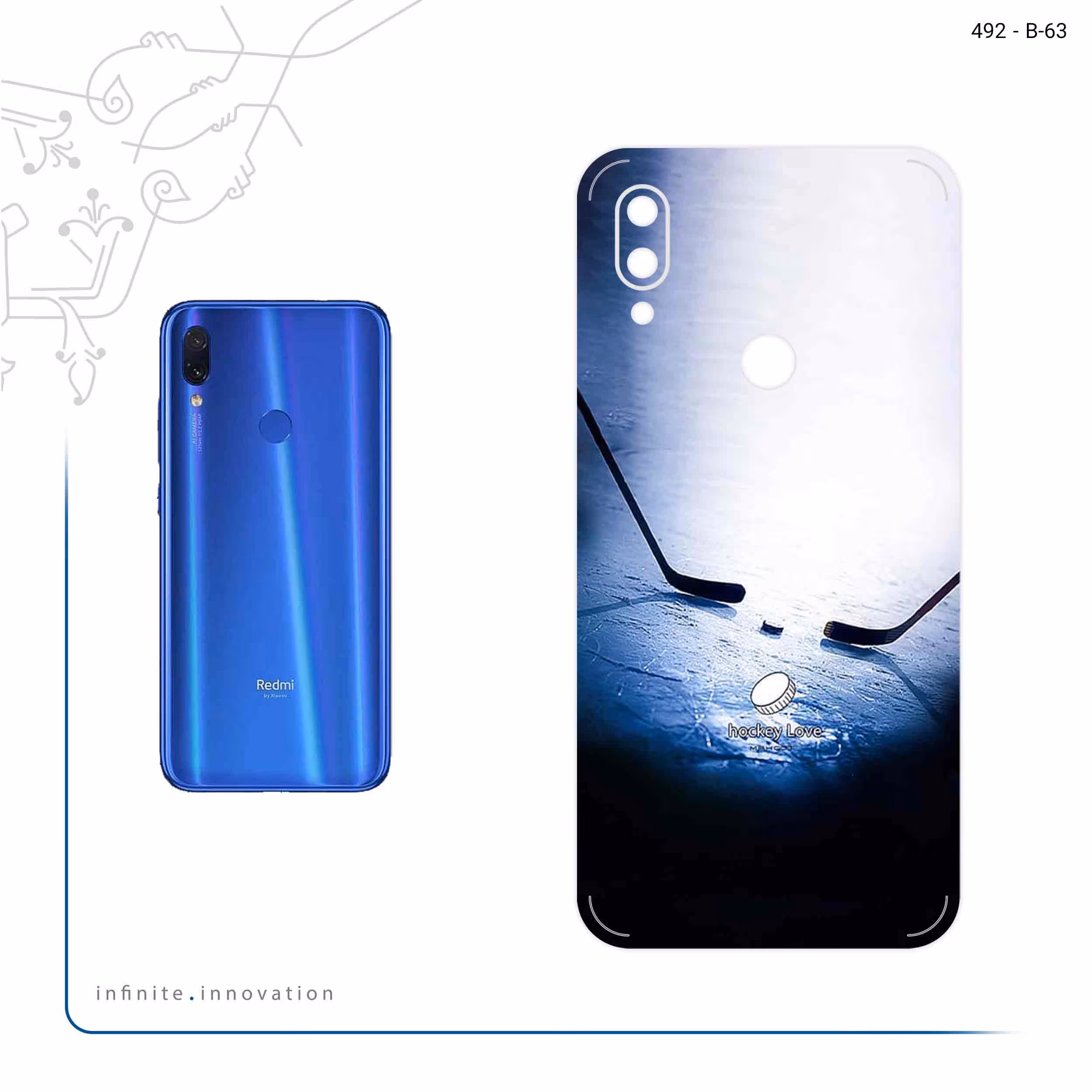 برچسب پوششی ماهوت مدل Ice hockey مناسب برای گوشی موبایل شیائومی Redmi 7