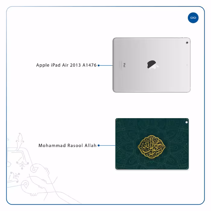 برچسب پوششی ماهوت مدل Mohammad-Rasool-Allah مناسب برای تبلت اپل iPad Air 2013 A1476