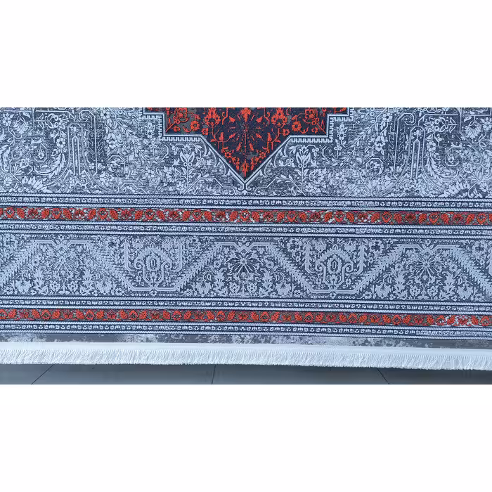 فرش ماشینی زمرد مشهد طرح  وینتیج نقشه هریس