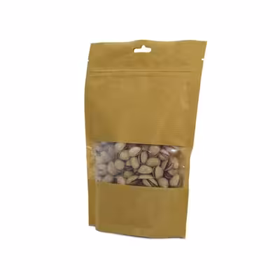 پاکت زیپ دار مدل  کرافت پنجره دار  14.19  بسته 100 عددی