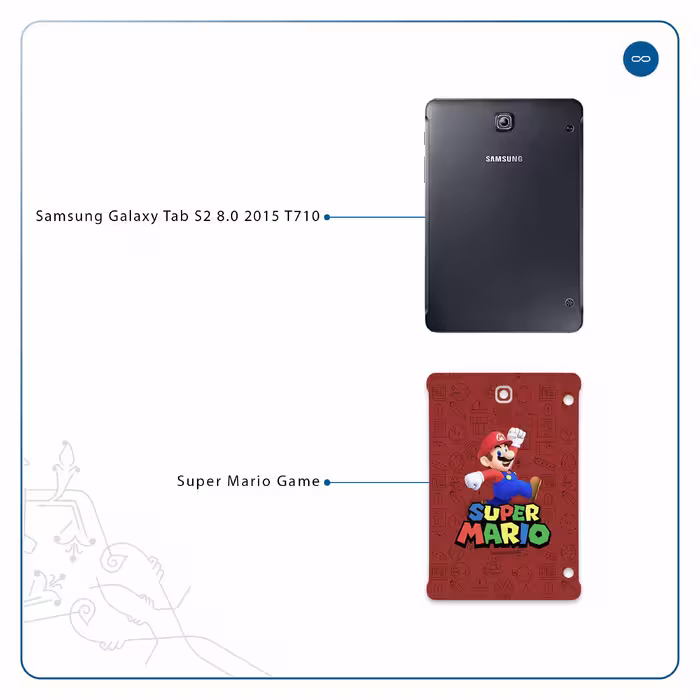 برچسب پوششی ماهوت مدل Super-Mario-Game مناسب برای تبلت سامسونگ Galaxy Tab S2 8.0 2015 T710