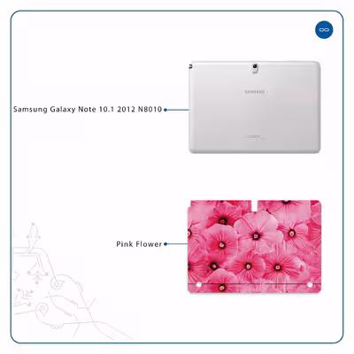 برچسب پوششی ماهوت مدل Pink-Flower مناسب برای تبلت سامسونگ Galaxy Note 10.1 2012 N8010