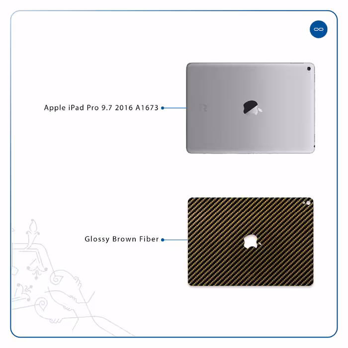 برچسب پوششی ماهوت مدل Glossy-Brown-Fiber مناسب برای تبلت اپل iPad Pro 9.7 2016 A1673