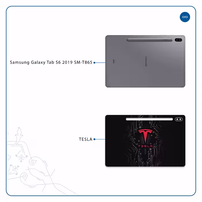 برچسب پوششی ماهوت مدل TESLA مناسب برای تبلت سامسونگ Galaxy Tab S6 2019 SM-T865