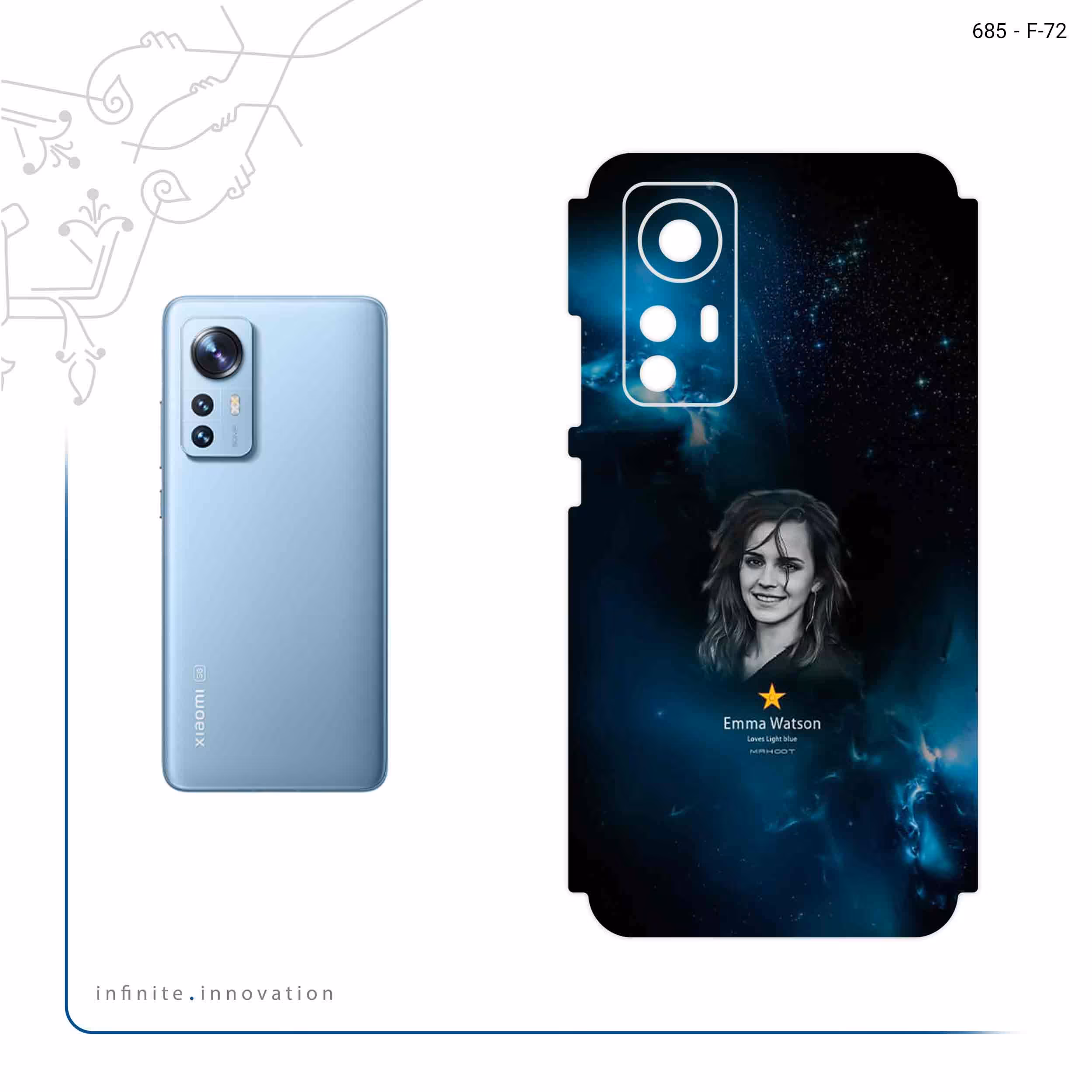 برچسب پوششی ماهوت مدل Emma Watson مناسب برای گوشی موبایل شیائومی 12X