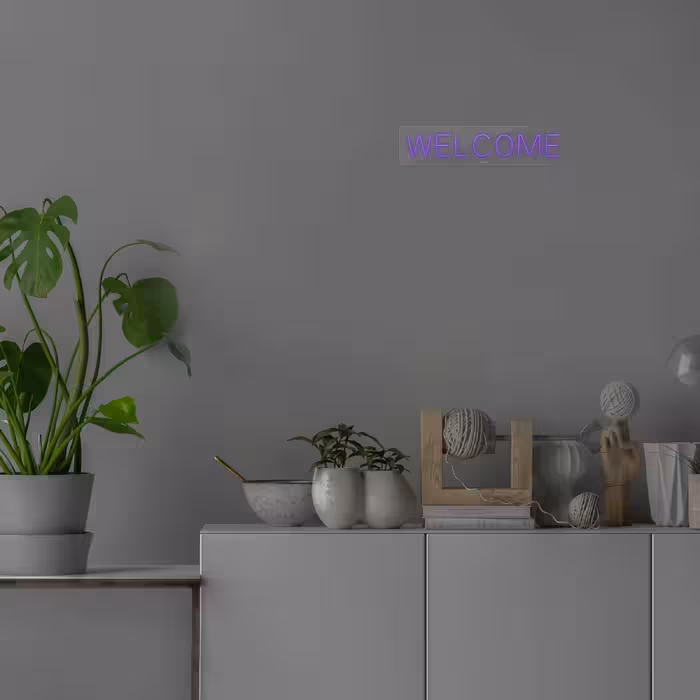 چراغ دیواری نئون دیزاین طرح Welcome_PR