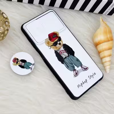 کاور طرح خرس کد 240 مناسب برای گوشی موبایل سامسونگ Galaxy A22 4G به همراه پاپ سوکت