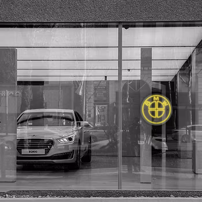 چراغ دیواری نئون دیزاین طرح Bmw_YL