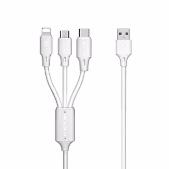 کابل تبدیل USB به Micro-USB / USB-C / لایتنینگ ویکام مدل 103 طول 1 متر