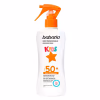 اسپری ضد آفتاب کودک باباریا babaria حاوی  SPF 50 مناسب انواع پوست حجم 200 میل
