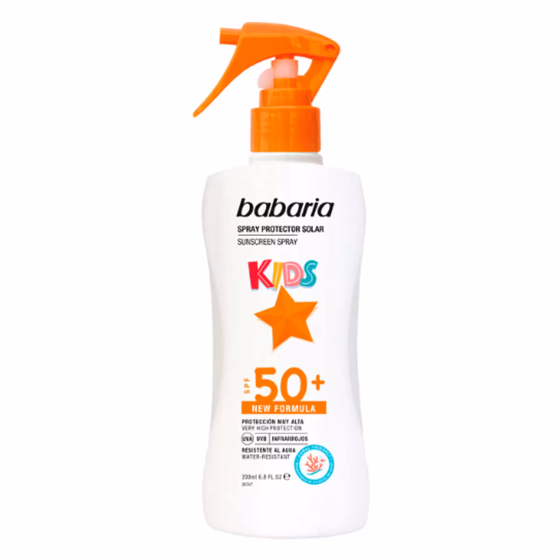 اسپری ضد آفتاب کودک باباریا babaria حاوی  SPF 50 مناسب انواع پوست حجم 200 میل