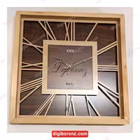 ساعت مربع چوبی لاتین صفحه کرم