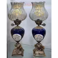 چراغ لامپا ستون سرامیکی در پنج رنگ مدل دو گل بزرگ