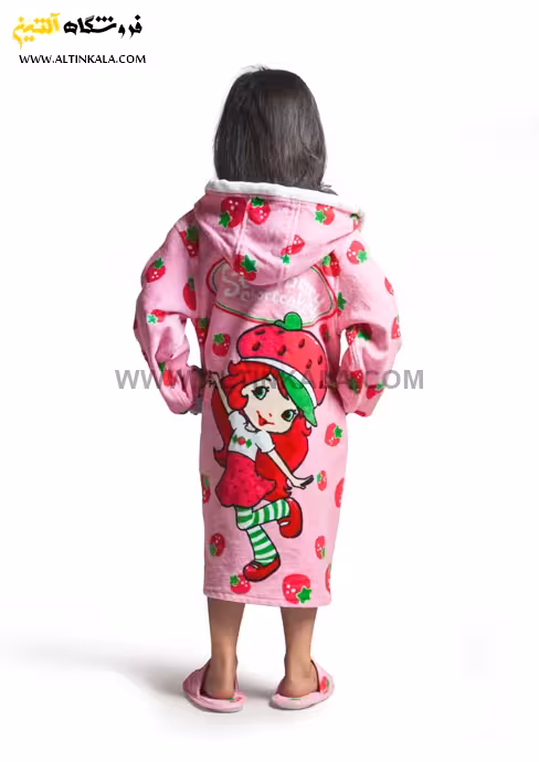 حوله پالتویی کودک پودایران طرح دختر توت فرنگی سایز 60