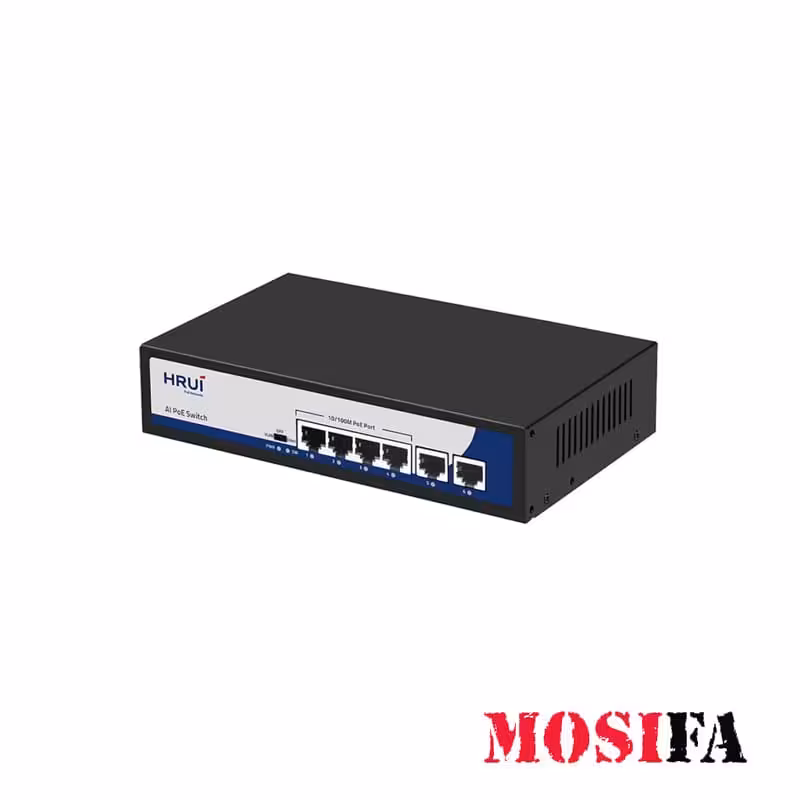 سوئیچ شبکه 4 پورت HRUI مدل HR900-AFG-411NS-120