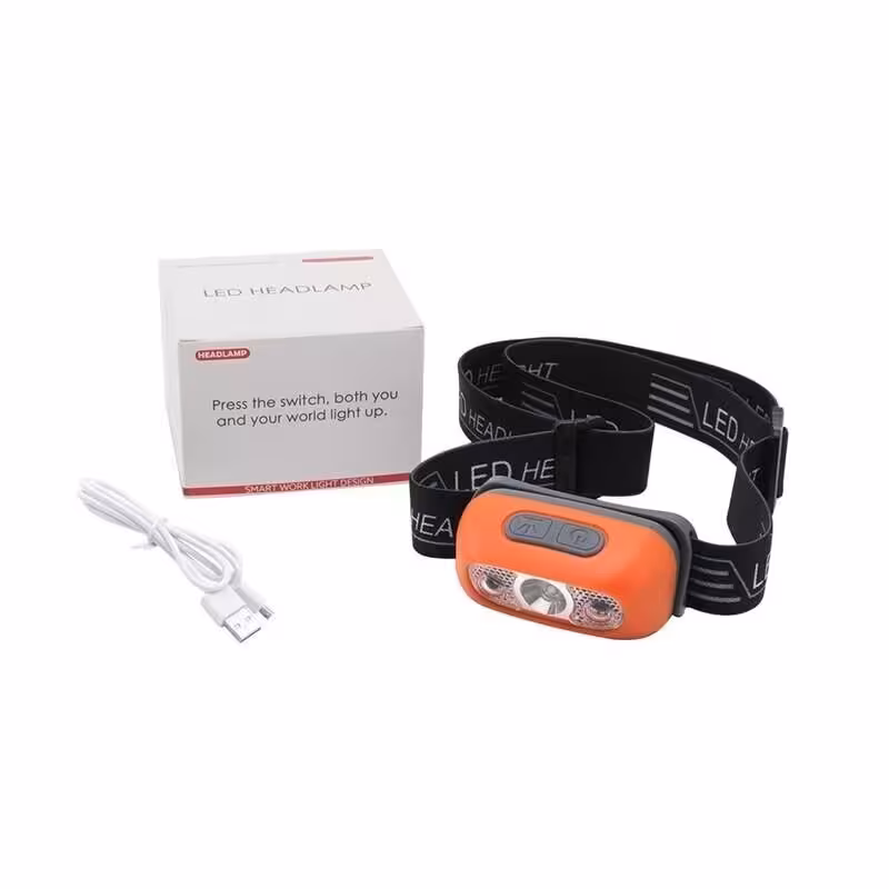 چراغ پیشانی شارژی سنسور دار-نارنجی