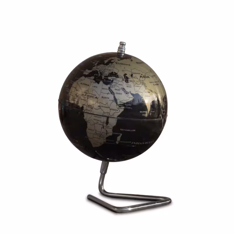 کره جغرافیایی سایز14 پایه هندسی طلایی لاتین ایده