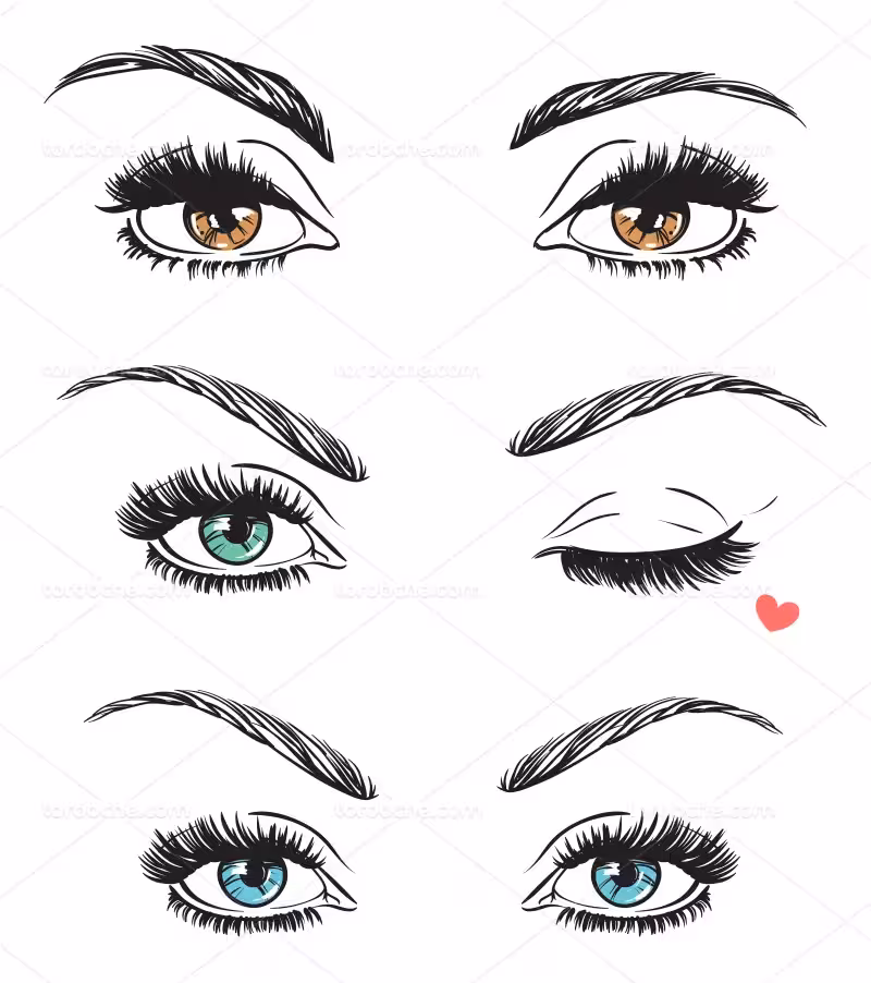 وکتور نقاشی خطی چشم | گرافیک با طعم تربچه