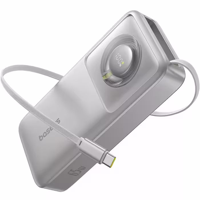 پاوربانک بیسوس مدل Free2Pull 65W ظرفیت 20000 میلی آمپر ساعت به همراه کابل USB-C